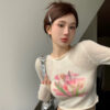 Women's Retro Long-sleeved Knitted Blouse