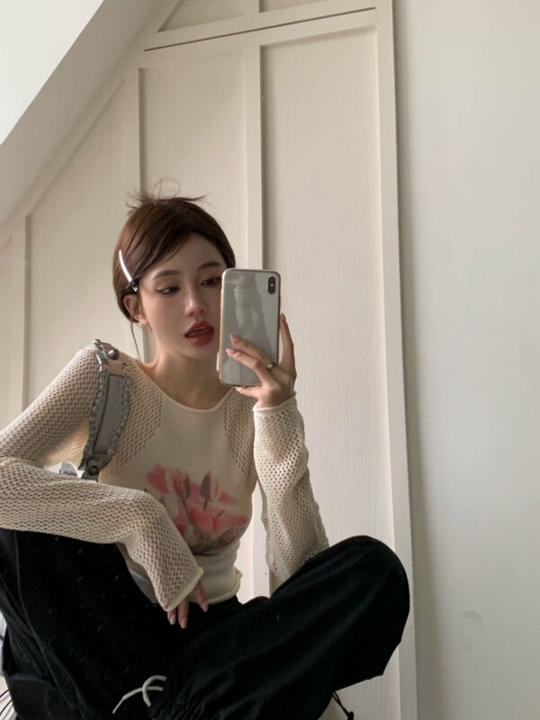 Women's Retro Long-sleeved Knitted Blouse