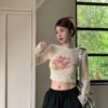 Women's Retro Long-sleeved Knitted Blouse