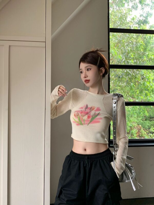 Women's Retro Long-sleeved Knitted Blouse