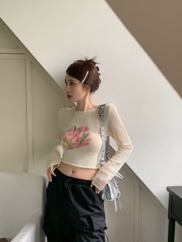 Women's Retro Long-sleeved Knitted Blouse